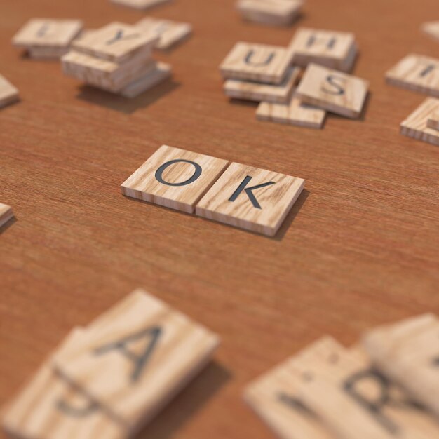 Foto houten scrabble letters ok