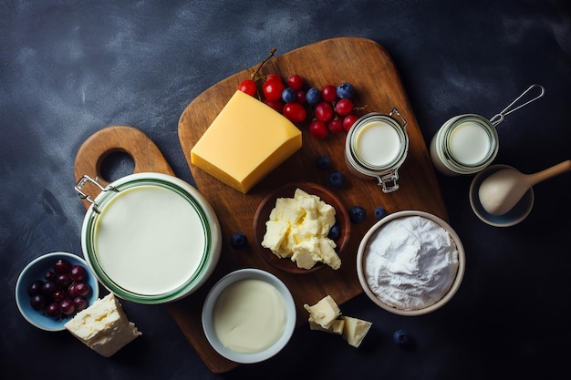 Houten snijplank met een assortiment verschillende soorten kaas