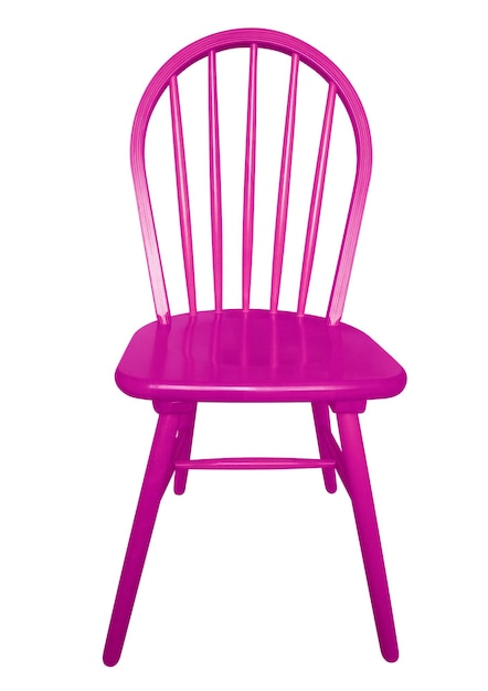 Houten stoel geïsoleerd roze