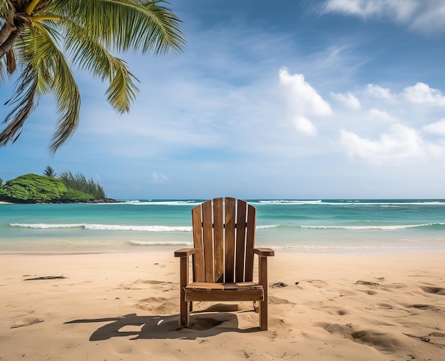 houten stoel op het strand