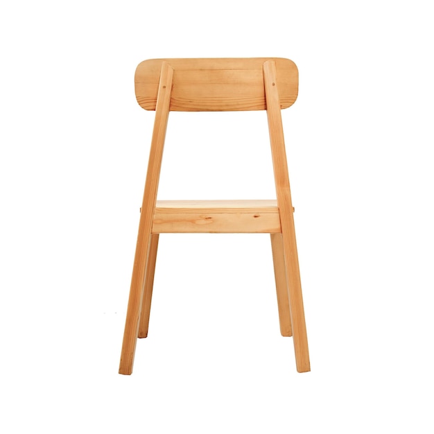 Houten stoelen geïsoleerd op een witte achtergrond.