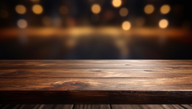 Foto houten tafel met een mooie bokeh