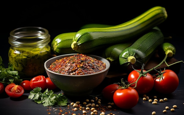 Houten tafel met gemengde groenten Farm Fresh Delight Generative By Ai