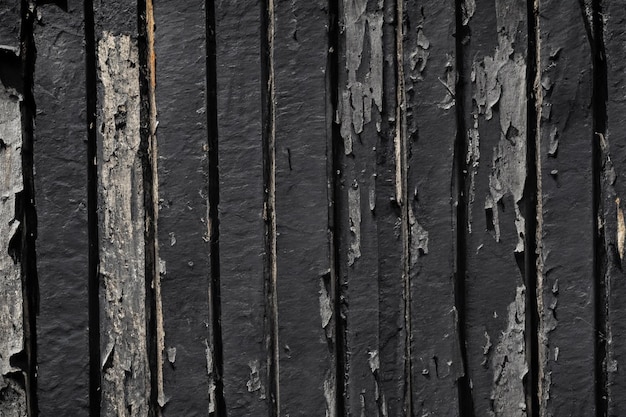 Houten uitstekende planken met zwarte verfachtergrond