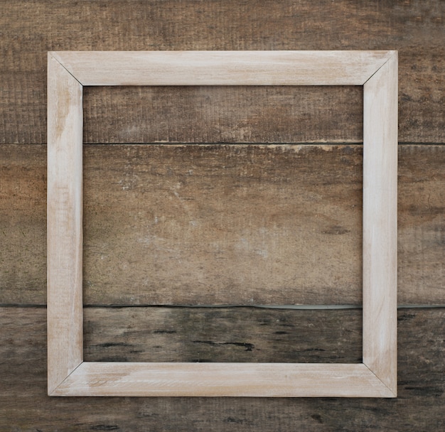 Foto houten vierkant frame. geïsoleerde rustieke houten achtergrond lege copyspace