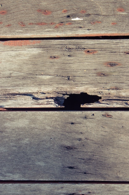 Houten vloer is gemaakt van oude houten planken met prachtige patronen