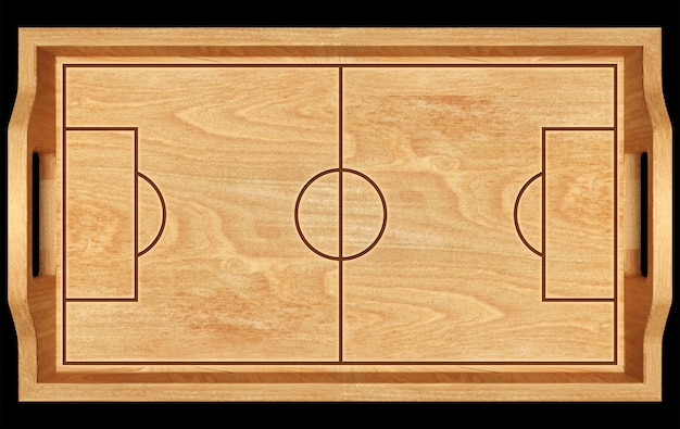 Houten voetbalveld 3d illustratie