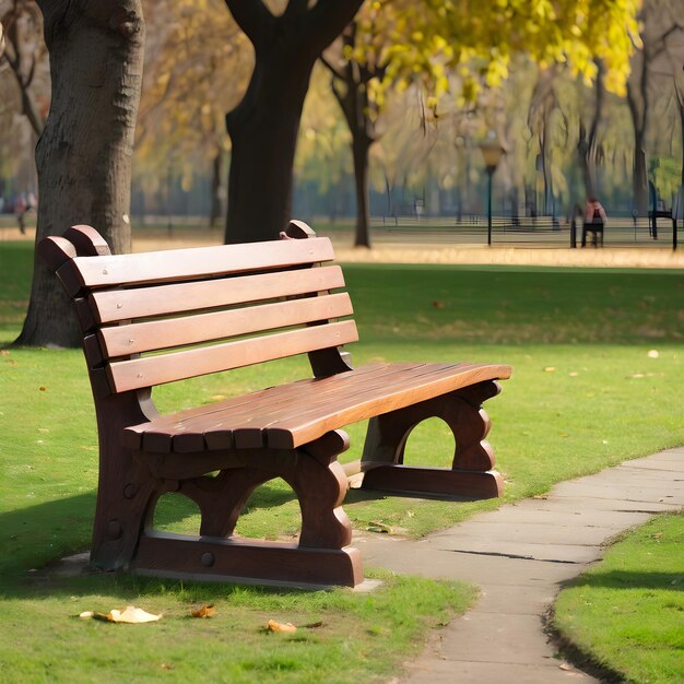 houten zitbank in het park