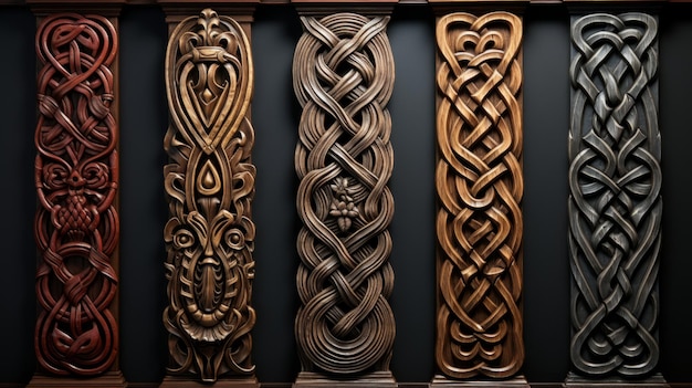 Houtsnijwerkpatroon Gesneden Hout Textuur Dremel houtsnijwerk Bloemsnijwerk ontwerp