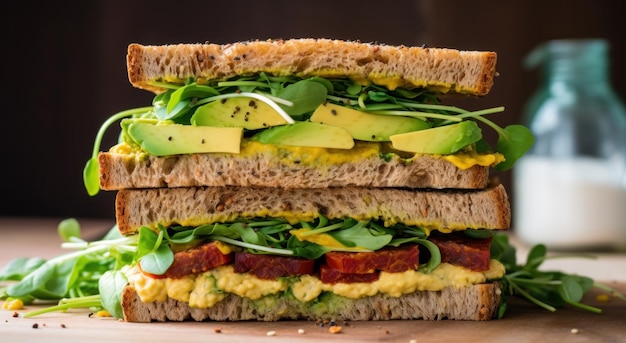 Photo how to make a delicious vegan breakfast sandwich