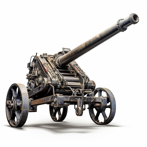 Photo howitzer with white background high quality ultra h