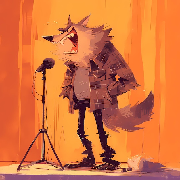 Howling Success Wolf Performing on Stage