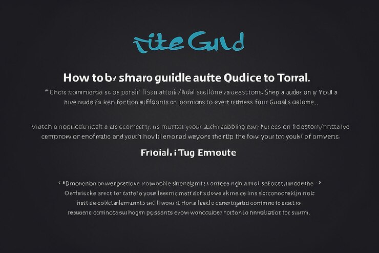 Photo howto guide