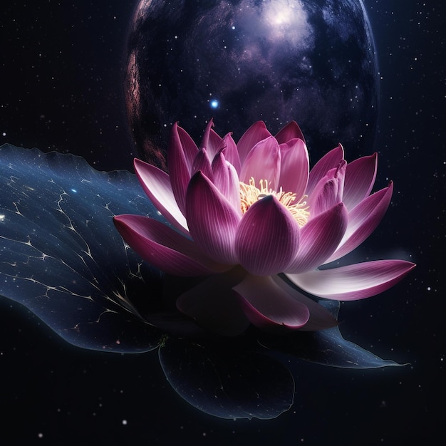 hq image of a lotus flower in space