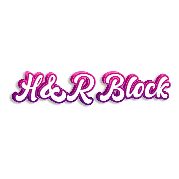 Foto hrblock typografie 3d ontwerp geel roze witte achtergrond foto jpg