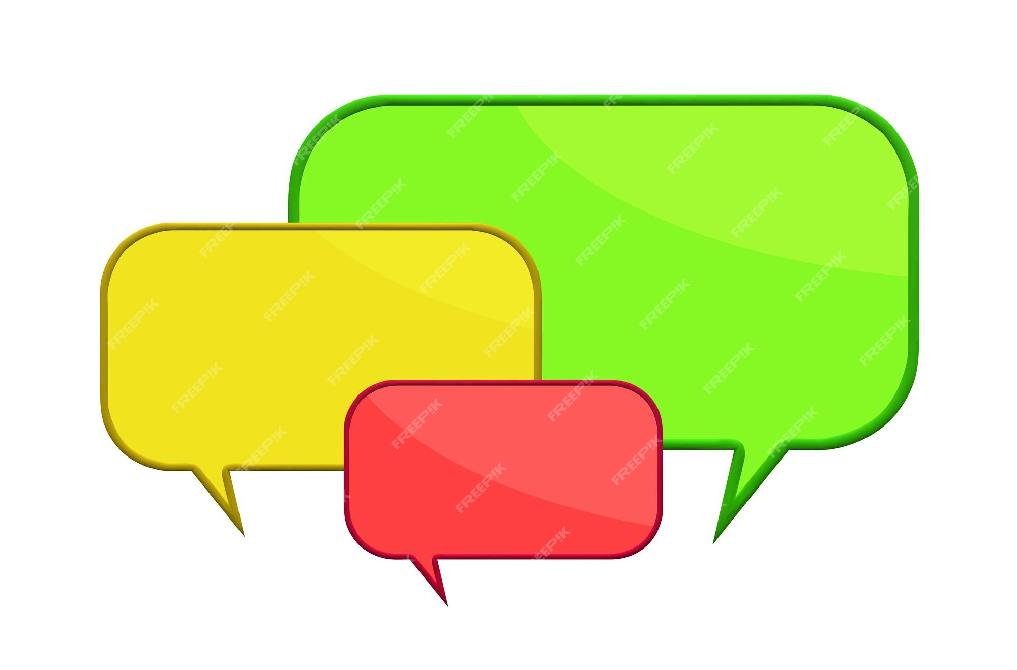 Premium Photo Hree color speech bubbles