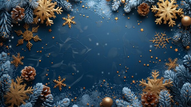 hristmas background with golden balls AI