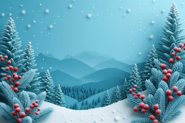 hristmas winter background with snow AI