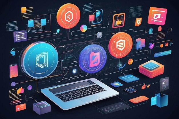 HTML and CSS Collage Concept Person Programming and API Integration ...