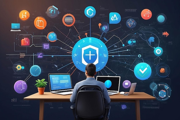 HTML and CSS Collage Concept Person Programming and API Integration ...