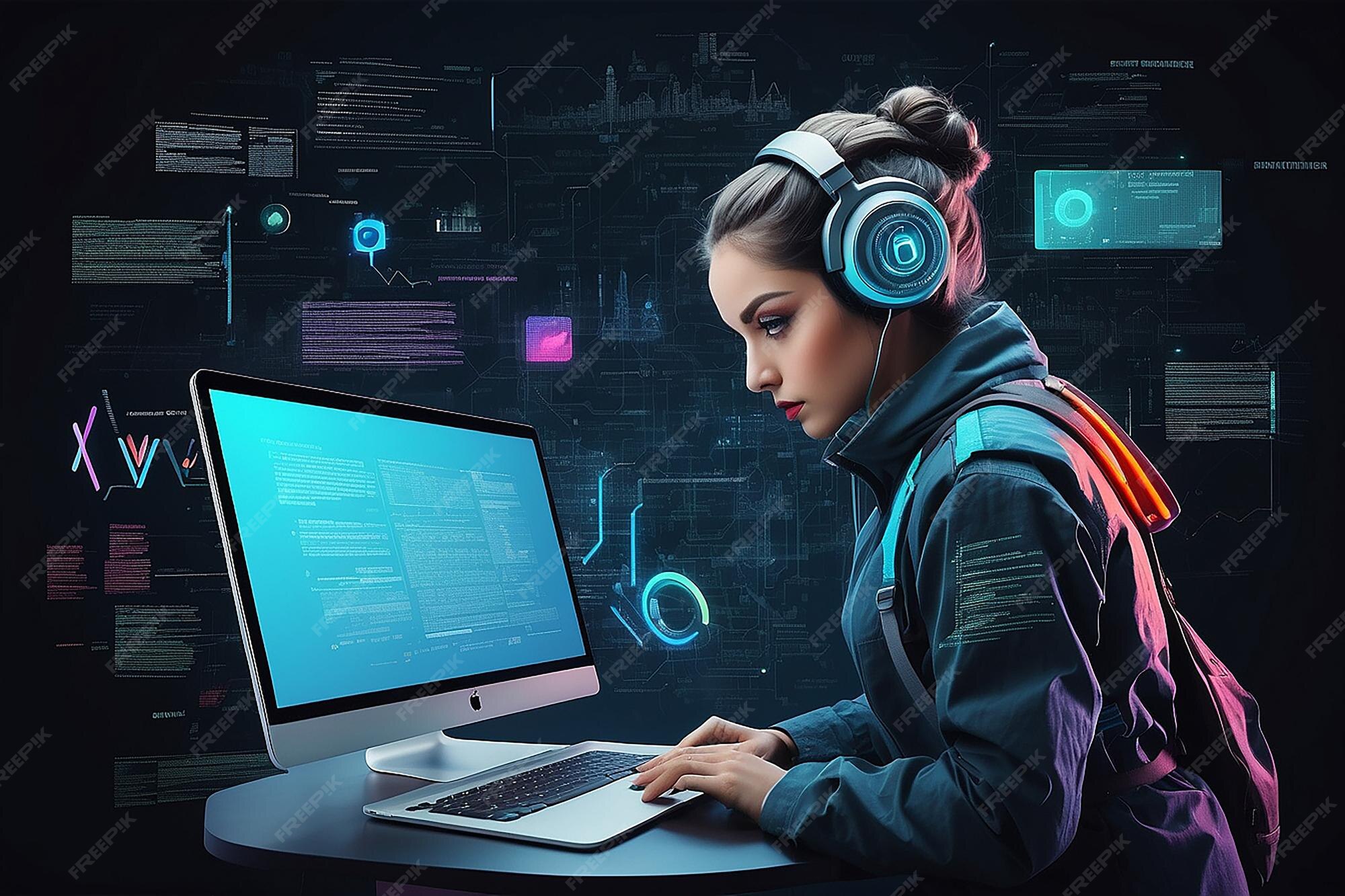 HTML and CSS Collage Concept with Person Programming and API ...