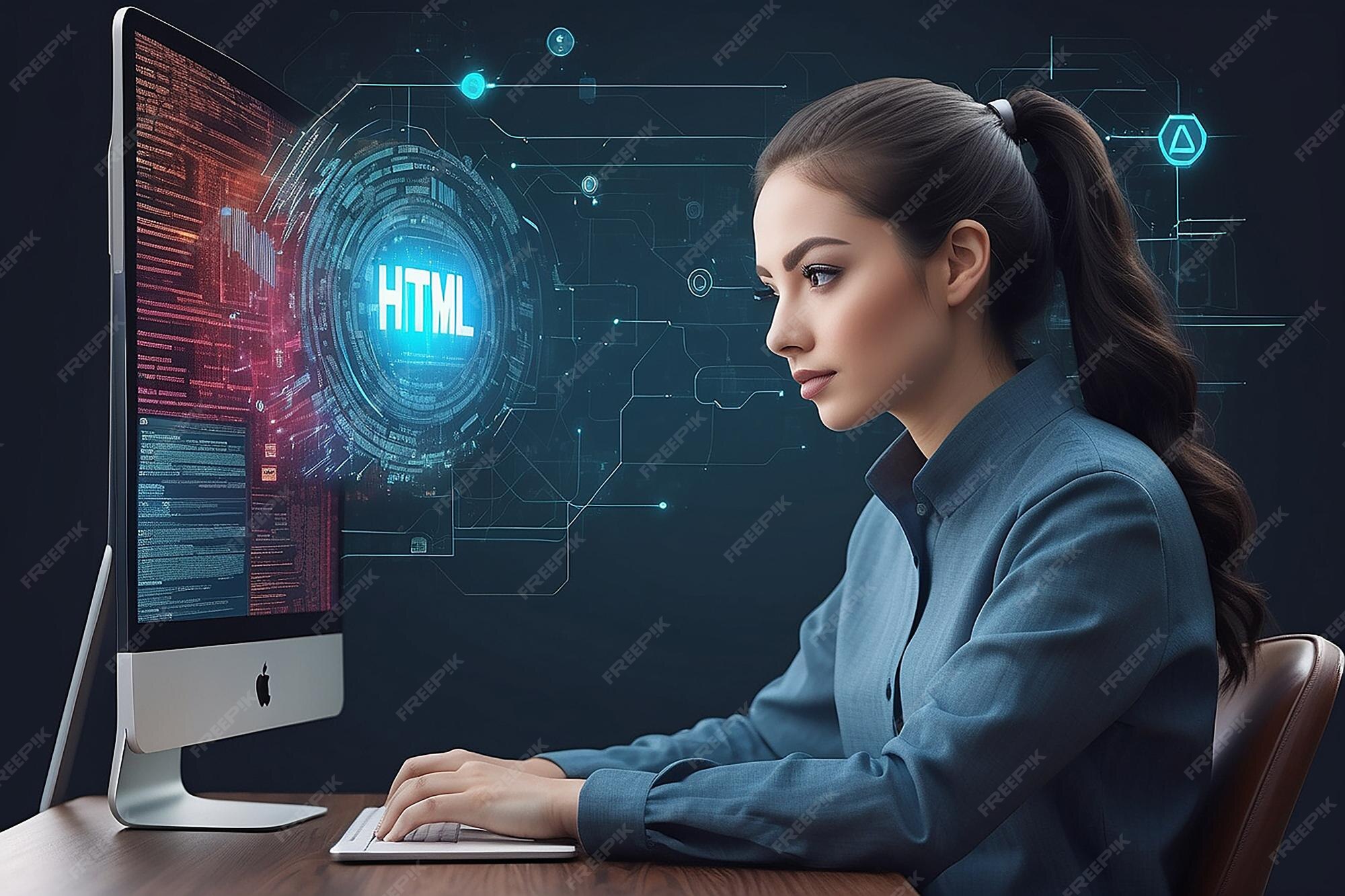 HTML and CSS Collage Concept with Person Programming and API ...