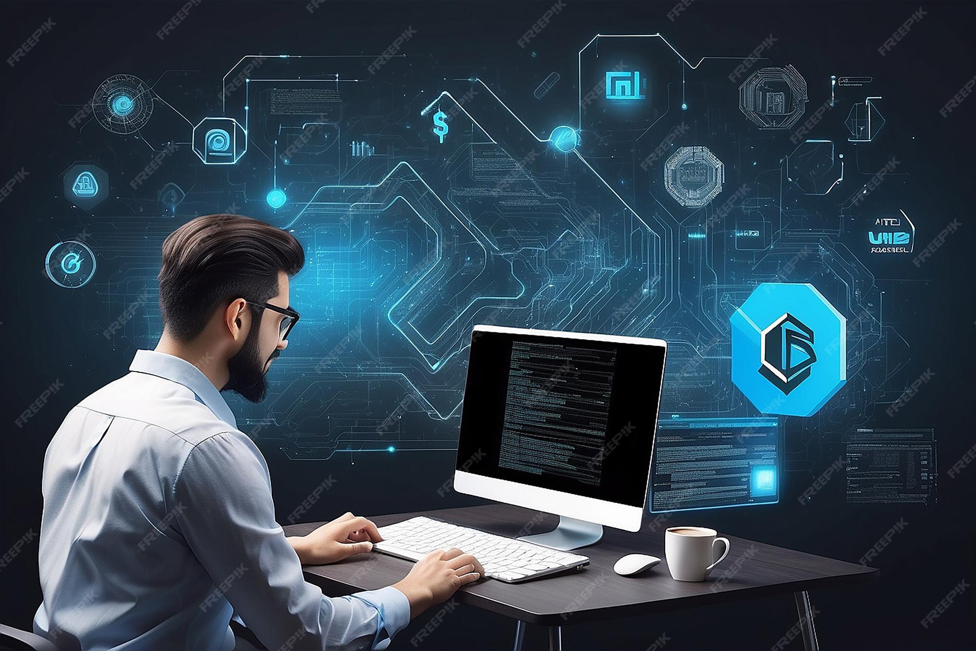 HTML and CSS Collage Concept with Person Programming and API ...