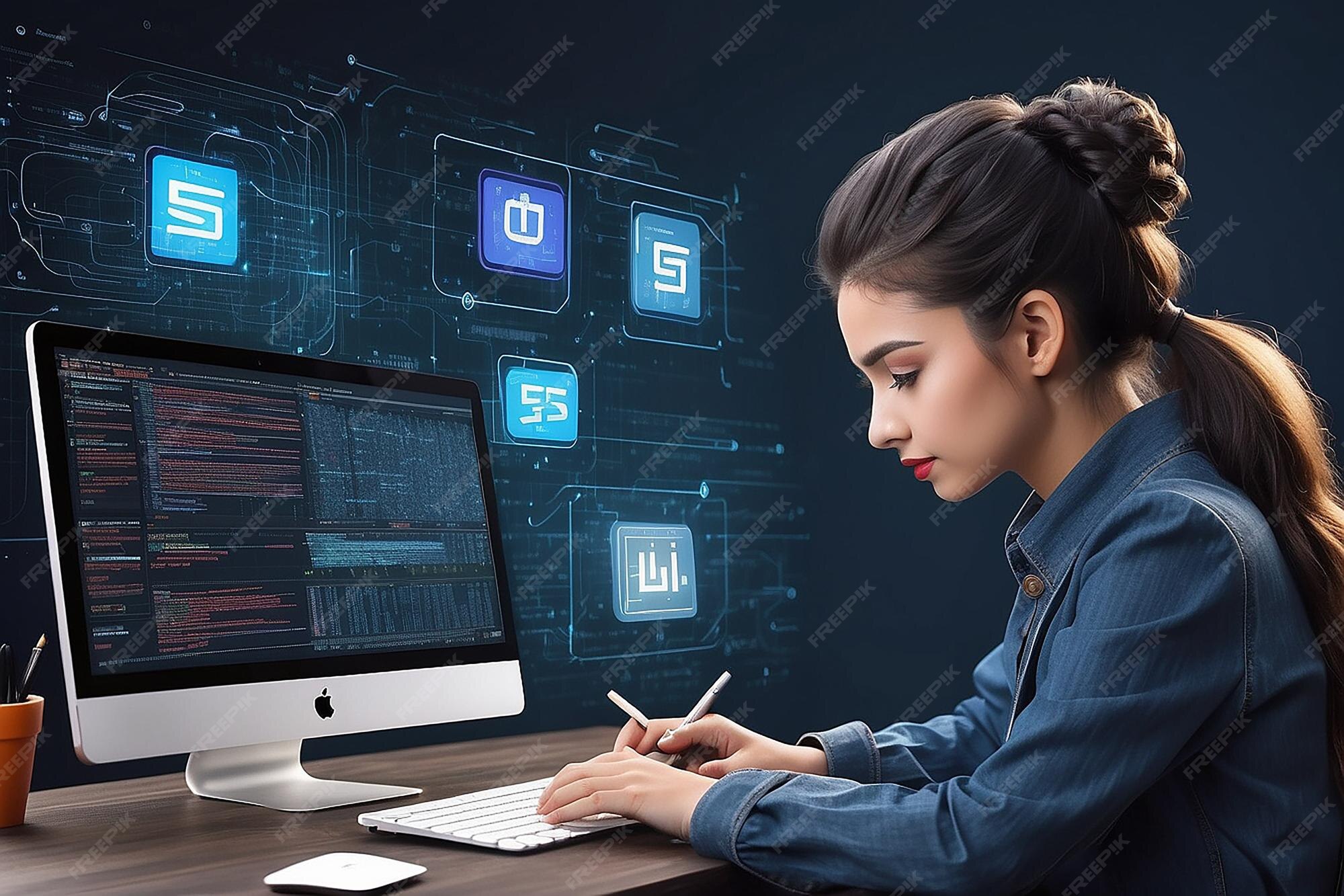 HTML and CSS Collage Concept with Person Programming and API ...