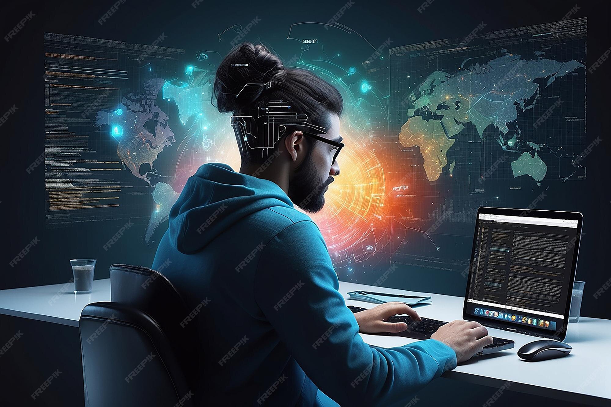 HTML and CSS Collage Concept with Person Programming and API ...