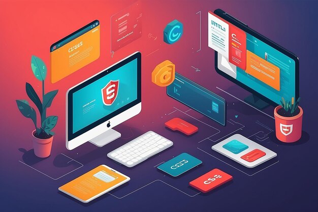 HTML and CSS Illustration | Premium AI-generated image
