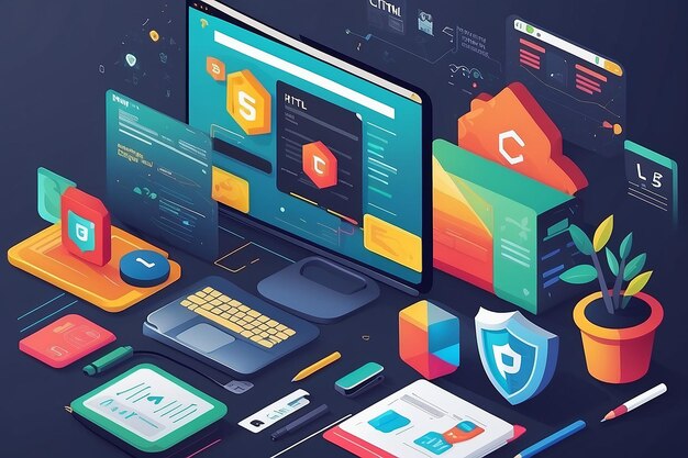 HTML and CSS Illustration | Premium AI-generated image