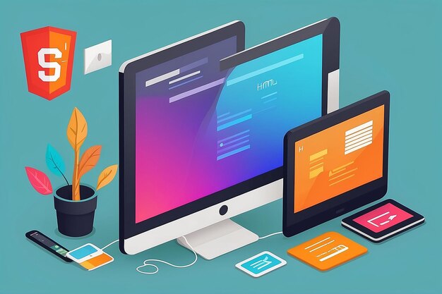 HTML and CSS Illustration | Premium AI-generated image