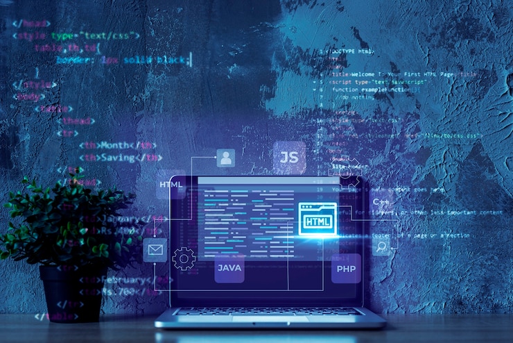 Foto html-systeem voor het concept van de website