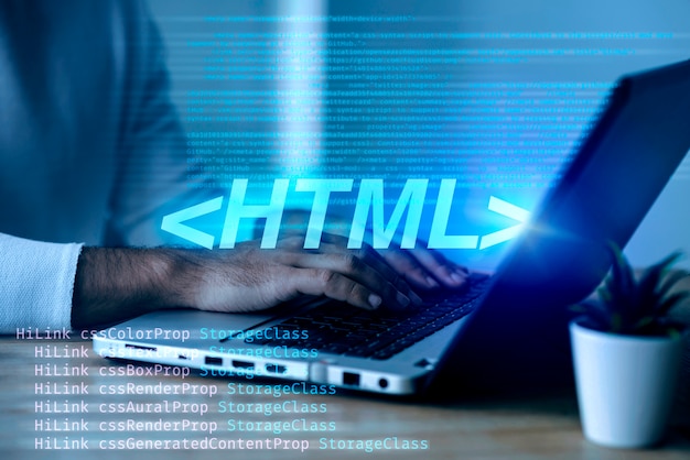 Foto sistema html per il concetto di sito web