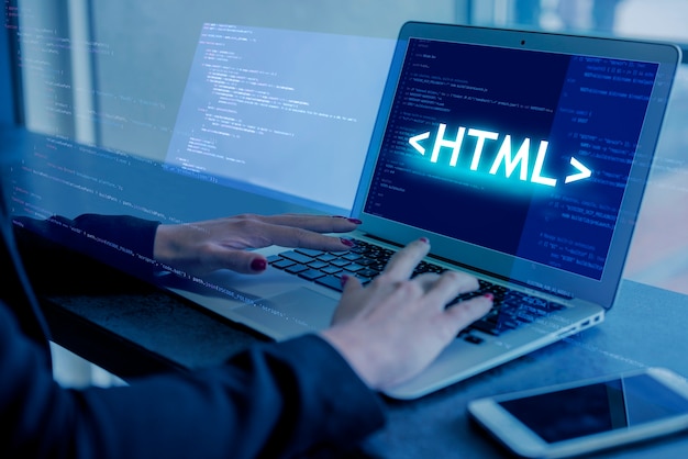 Foto sistema html per il concetto di sito web