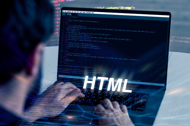 Foto sistema html per il concetto di sito web