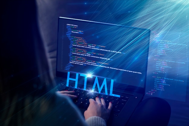 Foto sistema html per il concetto di sito web