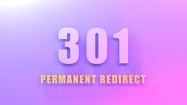 HTTP Error 301 Moved Permanently 3d render illustration