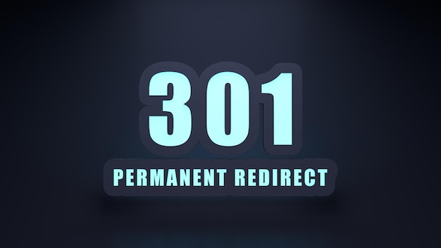 HTTP Error 301 Moved Permanently 3d render illustration