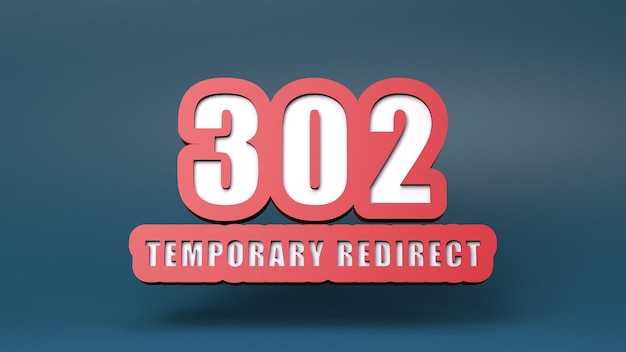 HTTP-fout 302 Gevonden 3d render-afbeelding