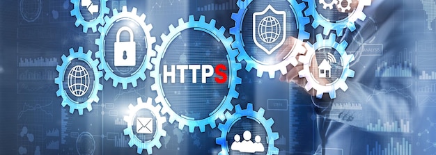 HTTPS 碑文の背景インターネット セキュリティ コンセプト 2021