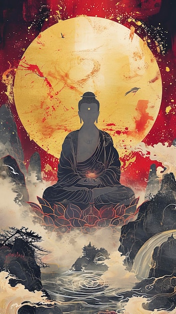 HttpssmjrunOf4P37vMPw4 Buddha Amitabha enlightenment full body portrait ar 916 stylize 750 v 6 Job ID 222093a5a4c2458eb8fe5b7660270dc8