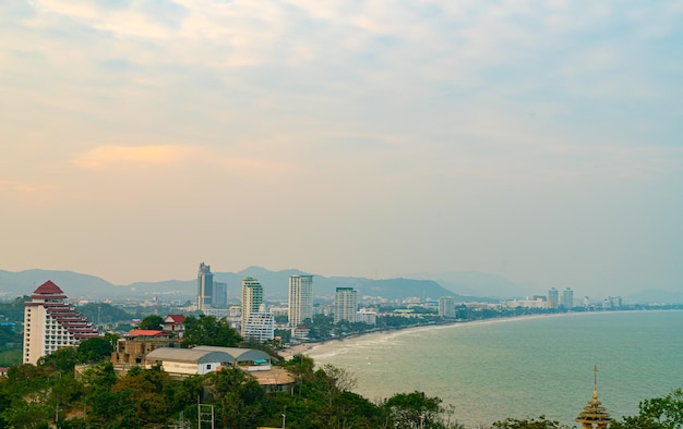 Hua Hin stadsgezicht skyline in Thailand