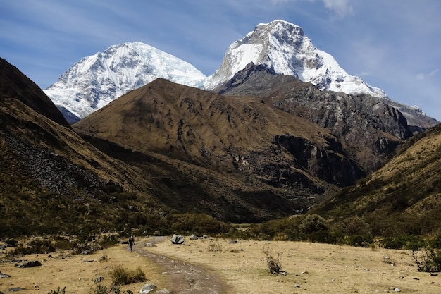 Huascaran bergen, op Huaraz, Peruaanse Andes. geweldig hoogte berglandschap