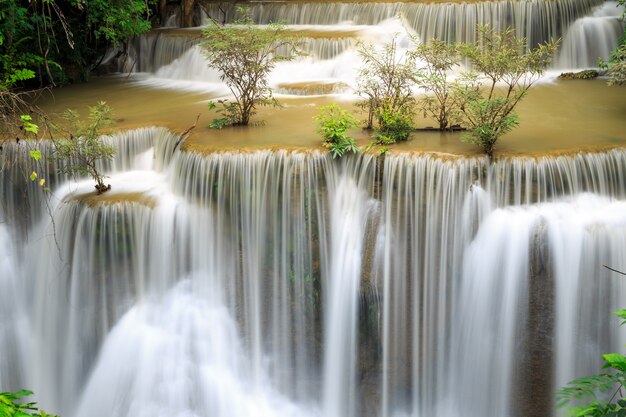 Huay Mae Kamin Waterfall in Nationaal Park Khuean Srinagarindra.