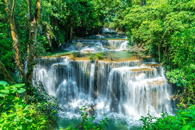 Huay mae kamin waterfall at kanchanaburi in thailand