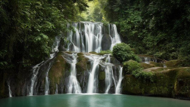 Photo huay mae kamin waterfall at kanchanaburi in thailand