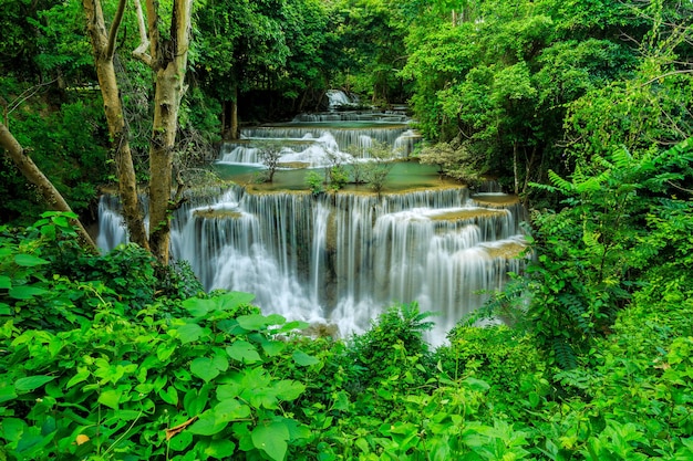 Huay Mae Khamin Waterfall 4st floor named Chatkeaw located at Srinakarin Dam National Park