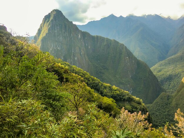 The Huayna Picchu mountain in Cusco Peru