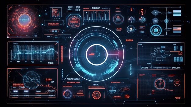 사진 hud 콜아웃 제목 게임 배경 디자인을 위한 hudgui 기술 배경 디지털 데이터 생성 ai